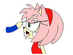 amy_rose cum drooling female flipnote_studio mammal pixel_art saliva sonic_(series) tongue video_games