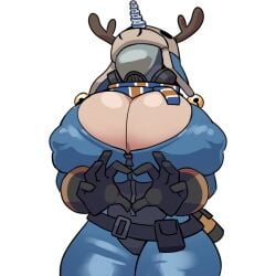 1girls 2020s 2025 2d 2d_(artwork) antlers big_breasts breasts child_bearing_hips cleavage clothing curvy curvy_female curvy_figure female female_focus female_only fempyro gas_mask hat heart_symbol hi_res highres hips hourglass_figure huge_breasts kulodrones large_breasts light-skinned_female light_skin looking_at_viewer low-angle_view nipple_bulge pinup pyro_(team_fortress_2) scarf solo solo_female team_fortress_2 thick_thighs thighs top_heavy ushanka valve vyne_(vyne) wide_hips