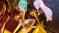 1futa 1girls 3d 3d_animation big_breasts black_heart blush corruption dronification female glowing_eyes goddess green_hair green_heart hand_on_head light-skinned_female neptunia_(series) nipples no_sound noire ponytail restrained sex tagme taihou1944 transformation vert video white_hair