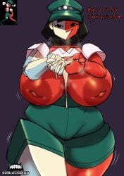 cum cum_in_hands cupping_hands dream_bbq ena ena_(dream_bbq) ena_(series) huge_ass huge_breasts inverted_nipples shirt_lift shirt_up thick_thighs wide_hips zeblackballd_(artist)