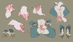 absinthe_(thesphur) anal anal_fingering anthro backsack balls bovid caprine duo fingering genitals goat holding_penis hoof_hands hooves kinksiyo male mammal mythology penis penis_grab thesphur_(thesphur)