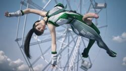 1futa 3d 3d_(artwork) big_balls big_penis black_hair eve_(stellar_blade) futanari in_the_air long_hair penis_out stellar_blade stevencarson