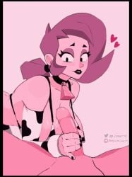 animated bikini brawl_stars cow_print_bikini handjob lola_(brawl_stars) pinky_out smirk tagme zargot