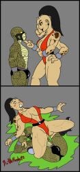 4_arms aroused_face battlemaster92 bikini destruction dominant_male embarrassed female humiliated humiliation_fetish imminent_sex interspecies jobber lifted male mortal_kombat muscles pathetic_female reptile_(mortal_kombat) romero_special saurian_(mortal_kombat) sheeva shokan size_difference smug sparring speedo strong_male submissive_female wrestling wrestling_outfit zaterran