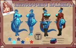 4_fingers 4_toes absurd_res after_transformation amphibian anonymous_artist anthro anus areola ass bald balls big_anus big_areola big_breasts big_butt big_tail blue_body blue_skin boots bottomwear branded breasts camel_toe character_name claws cleavage cleavage_overflow clothed clothing coat coat_cape collar color_swatch corset cross_section cutout dancewear digital_media_(artwork) erunroe fangs feet female fingers fishnet_clothing fishnet_legwear footwear freckled_face freckled_shoulders freckles genitals glistening glistening_body hairless hat headgear headwear hi_res high_heeled_boots high_heels huge_breasts huge_butt human jessie_hart lace_stockings latex legwear lingerie living_latex living_sex_doll mammal model_sheet multiple_angles nipples nude orange_eyes photo plump_labia puffy_anus pussy red_eyes salamander salisha shaded shark_teeth sharp_teeth shoes simple_background skimpy skirt smile soles solo standing standing_on_toes story story_in_description tail taystie_park teeth text thick_thighs toes top_hat topwear transformation tutu wide_hips