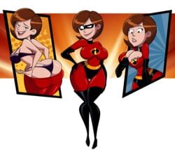 1girls armwear ass big_butt black_panties bra breasts brown_eyes brown_hair bust busty butt clothing costume dat_ass disney elastigirl eyewear female female_only footwear grimphantom handwear helen_parr hips huge_ass huge_butt large_ass legwear mask milf multiple_poses outfit panties pixar short_hair smooth_skin solo superhero superhero_costume_change superheroine the_incredibles thick_ass thong undressing wide_hips