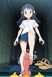 ai_generated akari_(pokemon) feet footjob pikachu pokemon
