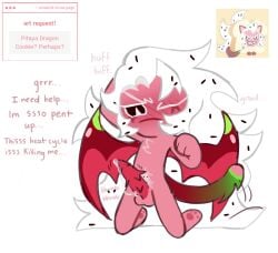 blush chest_tuft cock cookie_run cookie_run_kingdom cookie_run_ovenbreak cum_string cumdrip free_sodastik growling hand_behind_head huff huffing looking_at_penis looking_down male male_only nonbinary panting paws pent_up pitaya_dragon_cookie precum precum_drip precum_string pubic_hair sodastik spiky_cock strawpage strawpage_request swinging_tail talking_to_self vulnerable