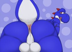 3dinoz anthro anus ass balls bent_over big_butt big_nose close-up eyewear fan_character glasses looking_at_viewer looking_back male male_only mario_(series) nintendo nude presenting presenting_anus presenting_hindquarters smile solo tongue tongue_out toshi21 yoshi