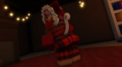 1girls 3d artist_request ass big_ass christmas christmas_outfit clothed jhavu(oc) pink_hair red_clothing roblox robloxian source_request tagme yellow_skin