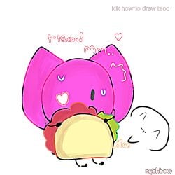 2girls :3 ^_^ adamation_inc. adamationz animationepic bow_(ii) bownyah cuties female flustered ii inanimate_insanity object_show object_show_community object_shows osc rarepair reaction sucking taco_(ii) text yuri