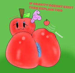 apple apple_butt ass asshole blue_anus bouncing_ass bubble_ass bubble_butt food fruit huge_ass inanimate object_show object_show_community object_shows osc red_body red_skin red_text shitpost tagme text what white_text why worm zeraniumz