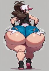 ai_generated ass big_ass big_breasts bubble_butt dat_ass dumptruck_ass enormous_ass fat_ass gigantic_ass gvukub hands_on_hips hilda_(pokemon) huge_ass looking_at_viewer looking_back massive_ass nintendo pokemon smile thick_ass thick_thighs wide_hips wobbling_ass