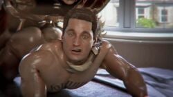 anal anal_sex animated animated gay ggaymer93 johnny_cage male male_only mortal_kombat shao_kahn tattoo tattoo_on_chest