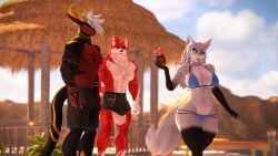 16:9 1girl2boys 1girls 2024 2_horns 2boys 2boys1girl 3d 4k 5_fingers abby_(domibun) abs absurd_res anthro areola beach biceps big_breasts big_bulge big_tail bikini black_body black_fur black_scales black_swimming_trunks blue_bikini blue_eyes blue_sky breasts bulge busty child_bearing_hips claws coconut_drink curvaceous curvy curvy_body curvy_female curvy_figure danny_sterling_(spitfire420007) detailed_background domibun duncan_(strahinium) female finger_claws fit fit_male fluffy_tail furry gold_body gold_scales grey_body grey_eyes grey_fur hi_res long_hair long_tail male mature_anthro mature_female milf multicolored_body multicolored_fur multicolored_scales muscular muscular_anthro muscular_arms muscular_legs muscular_male nipples one_eye_closed open_smile outside pecs red_body red_fur red_scales short_hair skimpy skimpy_bikini source_filmmaker swimming_trunks thick_thighs thunder_thighs tinted_eyewear tinted_glasses trio trio_focus two_tone_body two_tone_fur voluptuous voluptuous_anthro voluptuous_female white_body white_fur white_hair wide_hipped_anthro wide_hipped_female wide_hips wink yellow_eyes