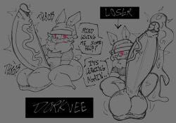 big_penis dork_boi dorkvee_(dorky) eevee femboy huge_cock hyper_penis lewd_dorky penis pokemon pokemon_(species) thick_thighs wide_hips