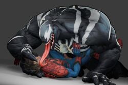 2boys 2males 3d 3d_(artwork) femboy gay head_grab marvel marvel_rivals size_difference spider-man spider-man_(series) tongue tongue_out venom venom_(marvel) venom_(marvel_rivals) yaoi zoophilia