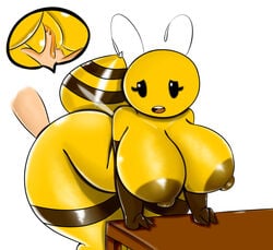 arthropod ass bee bent_over big_breasts breasts chubby eyelashes faceless_male female huge_ass humanoid insects looking_pleasured male masturbation mysticaldark mysticalheroofdarkness nipples open_mouth purpuradark pussy pussy_juice solo_focus thick_thighs