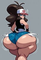 ai_generated big_ass gigantic_ass gvukub hilda_(pokemon) huge_ass nintendo pokemon thick_thighs wide_hips wobbling_ass