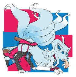 2017 3boys alolan_ninetales anal anal_sex animal_genitalia animal_penis ass bell blue_background blue_eyes blue_fur blue_penis blue_sclera bulge canine canine_penis choker clothing cum cum_in_ass cum_in_mouth cum_inside cum_on_ground disembodied_penis eyelashes feet fellatio feral fox fur furry gay girly group group_sex hecking human interspecies knot legwear lingerie male male_only mammal multi_tail ninetales nintendo oral paws penetration penis pokemon pokemon_sm red_background sex simple_background spitroast stockings tail testicles text threesome video_games white_border white_eyes