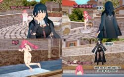 2girls 3d ass breasts byleth_(fire_emblem) byleth_(fire_emblem)_(female) covering female fire_emblem fire_emblem:_three_houses hilda_valentine_goneril koikatsu nude retropunch tagme