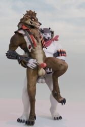 anal anal_sex anthro bear canid canine claws dire_(fortnite) duo epic_games fortnite hi_res leg_grab looking_at_another looking_at_viewer male male/male mammal mythological_canine mythological_creature mythology on_one_leg pat3awelitas300 penetration polar_bear polar_patroller sex smile standing standing_sex ursine werecanid werecanine werecreature werewolf