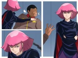 1girls gundam gundam_zz haman_karn pink_hair salmon_knight short_hair