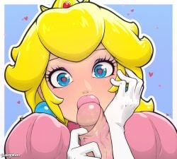 big_lips bimbo bimbo_lips blowjob fellatio fully_clothed huge_lips kiss_mark kissing lipstick mario_(series) oral oral_sex peach princess_peach rengaboo super_mario_bros.