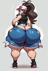 ai_generated big_ass gigantic_ass gvukub hilda_(pokemon) huge_ass nintendo pokemon thick_thighs wide_hips wobbling_ass