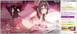 :q anal_beads bow breasts brown_hair censored chat_log chaturbate computer_keyboard computer_mouse egg_vibrator english_text fake_screenshot fake_video female female_masturbation hairbow highres holding holding_computer_mouse holding_wand kono_subarashii_sekai_ni_shukufuku_wo! livestream lying magical_girl masturbation megumin mosaic_censoring on_bed onlyfans pink_bow pink_thighhighs red_eyes sex_toy small_breasts solo thighhighs tongue tongue_out vibrator waligner wand
