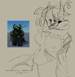 1boy 1girls breasts druid female ghostbacon nipples pussy reference_image roblox roblox_avatar robloxian sketch skull tagme thighs vaginal_penetration