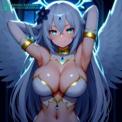 1girls 2025 absurdly_long_hair aegis_elysium ai_generated angel angel_costume angel_ring angel_wings armpits arms_behind_head bed big_breasts black_dress black_gloves black_heart black_heart_(neptunia) blue_eyes blushing_at_viewer blushing_female breasts choujigen_game_neptune city city_scape cityscape cleavage close-up compile_heart costume dress earrings elbow_gloves fantasy feathered_wings feathers female female_focus female_only gem gloves hair_ornament headpiece hi_res high_quality high_res high_resolution huge_breasts hyperdimension_neptunia hyperdimension_neptunia_the_animation idea_factory indoor indoors jewelry large_breasts long_hair navel neptune_(series) neptunia_(series) night night_city night_sky noire noire_(neptunia) party_dress pin-up pin-up_pose pose posing posing_for_picture posing_for_the_viewer pov ring room room_background seductive_look seductive_smile semi_naked semi_nude shiny shiny_skin sitting sky smiling smiling_at_viewer solo solo_focus thick thick_breasts thick_thighs thighs tiara very_long_hair wall wall_(structure) watermark white_hair window windows wings wings_on_back