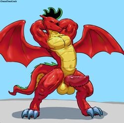 american_dragon:_jake_long balls chaoschaocrack disney dragon erection jake_long male male_only penis scalie shiny solo wings