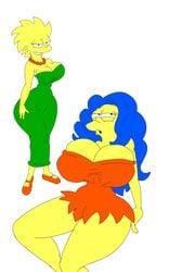 alternate_breast_size alternate_costume big_ass big_breasts breasts dat_ass huge_breasts lisa_simpson marge_simpson maxtlat milf smile the_simpsons yellow_body