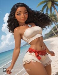 1girls ai_generated artist_name ass barefoot barepixels07 belly_button breasts brown_eyes cleavage dark-skinned_female dark_skin disney disney_princess half-dressed hi_res looking_at_viewer makeup mature mature_female medium_breasts midriff moana moana_2 moana_waialiki natural_breasts navel panties partially_clothed patreon_username perfect_body round_ass slim_waist smile solo thick_thighs thighs uncensored wide_hips