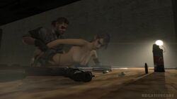 3d animated big_breasts breasts brown_hair fellatio long_hair metal_gear metal_gear_solid metal_gear_solid_v:_the_phantom_pain negativecoresfm no_sound oral quiet_(metal_gear) source_filmmaker venom_snake video