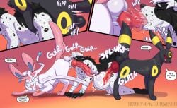 absurd_res anal anal_knotting anal_sex animal_genitalia animal_penis anthro anthro_on_feral anthro_penetrated balls balls_on_face belly big_belly big_penis blue_eyes bodily_fluids canid canine canine_genitalia canine_penis canis cum cum_in_ass cum_inside cumflation dialogue domestic_dog dominant dominant_feral dominant_male ear_bow eeveelution erection fellatio feral feral_penetrating feral_penetrating_anthro fur generation_2_pokemon generation_6_pokemon genital_fluids genitals group hi_res huge_cock inflation internal interspecies knotting long_ears male male/male male_penetrated male_penetrating male_penetrating_male mammal nintendo oral oral_knotting oral_penetration penetration penile penis pokemon pokemon_(species) pokephilia red_eyes sex spitroast sylveon talking_feral tongue tongue_out trio umbreon white_body white_fur xxbrewbeastxx zoophilia