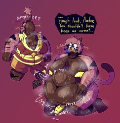 acid_(felineflustered) amber_(felineflustered) angel anthro arm_hair big_breasts bodily_fluids body_hair bottomwear breasts burping chest_tuft clothing cum demon dialogue digestion digestion_noises domestic_cat duo erection erection_through_clothing erection_under_clothing eyewear fallen_angel felid feline felineflustered felis gagging genital_fluids genitals glasses gloves_(marking) gynomorph gynomorph/gynomorph halo hyper hyper_belly hyper_breasts intersex intersex/intersex jewelry leaking_cum leg_markings long_penis mammal markings musk musky_armpit musky_breasts musky_feet musky_penis neck_bulge necklace onomatopoeia oral_vore overweight overweight_gynomorph overweight_intersex penis rumbling_stomach same_size_vore shorts slurping small_nipples socks_(marking) sound_effects stretch_marks sweat sweaty_breasts sweaty_genitalia sweaty_legs sweaty_penis sweaty_thighs text throbbing throbbing_penis top_heavy topwear trans_(lore) trans_woman_(lore) tuft unzipping vein veiny_penis vest vore vore_belly wardrobe_malfunction x_eyes