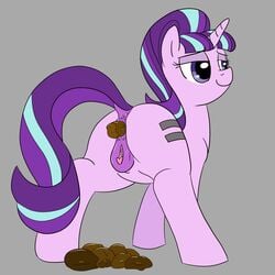 anus backside clitoris defecating defecation dudey64 equine feces female feral friendship_is_magic horn mammal my_little_pony pussy scat shitpile solo starlight_glimmer unicorn what