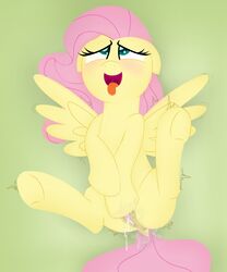 anus clitoris dtcx97 equine female feral fluttershy_(mlp) friendship_is_magic mammal masturbation my_little_pony pegasus pussy solo tongue tongue_out wings