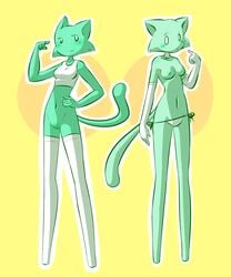 blush bottomless breasts clothed clothing feline female female_only linda_(nekuzx) mammal melina_(nekuzx) nekuzx nipples original original_character original_characters sibling topless twins