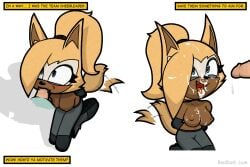 2026 after_sex anthro blush bodily_fluids breasts canid canine canis clothed clothing cum cum_in_hair cum_in_mouth cum_inside cum_on_face cum_on_tongue cumshot dialogue digital_media_(artwork) ejaculation elbow_pads english_text fangs felid feline fellatio female genital_fluids genitals hair hair_bun hands_behind_back happy happy_sex hi_res idw_publishing knee_pads kneeling kneeling_oral_position leopardus looking_at_another male male/female mammal motion_lines ocelot offscreen_character open_mouth oral penile penis realdash saliva saliva_on_penis sega sex signature slinger_the_ocelot smile sonic_the_hedgehog_(comics) sonic_the_hedgehog_(idw) sonic_the_hedgehog_(series) tail tail_motion tailwag teeth text tongue topless topwear whisper_the_wolf wolf