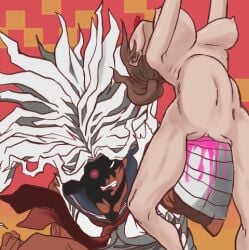 angry angry_expression angry_face asahina_aoi bandage belly_bulge belly_expansion bleeding_from_pussy blood breasts breasts_out brown_hair color colored completely_naked completely_nude completely_nude_female danganronpa danganronpa:_trigger_happy_havoc danganronpa_1 dark-skinned_female dark_skin digital_drawing_(artwork) digital_media_(artwork) duo duo_female female female/female female_only fisting fisting_pussy funny humor light-skinned_female light_skin long_hair low_res lowres naked naked_female nude nude_female oogami_sakura pale_skin pale_skinned_female pink_blood ponytail pussy sailor_collar sailor_uniform school_uniform size_difference stomach_bulge tongue tongue_out vagina vaginal_penetration white_hair