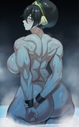 1girls alternate_breast_size ass ass_bigger_than_head ass_cheeks ass_focus avatar_the_last_airbender back_muscles back_view big_ass big_breasts boobs female female_only hot_spring huge_ass huge_breasts muscular muscular_arms muscular_back muscular_female naked_female nude nude_female rear_view slim_thick small_waist solo steam the_legend_of_aang toph_bei_fong voluptuous voluptuous_female water wet wet_body ytrall