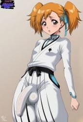 1futa ai_generated big_penis bleach bulge_through_clothing flaccid flaccid_penis futanari long_penis penis_bulge