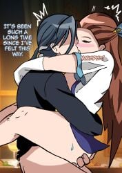 1boy 1girls apoelayoshi7 edit english_text female gloves hug katarina_claes kiss otome_game_no_hametsu_flag_shika_nai_akuyaku_reijou_ni_tensei_shite_shimatta sex sora_smiths text thick_thighs thighs vagina vaginal vaginal_insertion vaginal_penetration vaginal_sex white_gloves