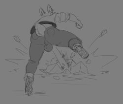 billy_(deadlock) penis big_penis bulge furry thick_thighs wide_hips tag me reddrago tagme big_ass huge_ass bubble_butt