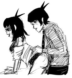 cheating_girlfriend gorillaz mcvveigel murdoc_niccals paula_cracker_(gorillaz) penetration sex_from_behind sketch