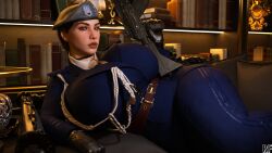 1girls full_body fully_clothed huge_ass huge_breasts lips looking_at_viewer rainbow_six_siege rude_frog sfw solo wide_hips zofia_(rainbow_six)