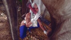 1animal 1girls 3d animal_genitalia animal_penis balls big_balls big_penis breasts dark-skinned_female dark_skin honey_select_2 horse horse_penis horsecock human_on_feral illusion_soft imminent_oral interspecies kissing kissing_penis large_breasts licking_penis long_hair miruko muscular_female my_hero_academia nipples on_the_ground red_eyes rumi_usagiyama viktorkrev voluptuous_female white_hair zoophilia
